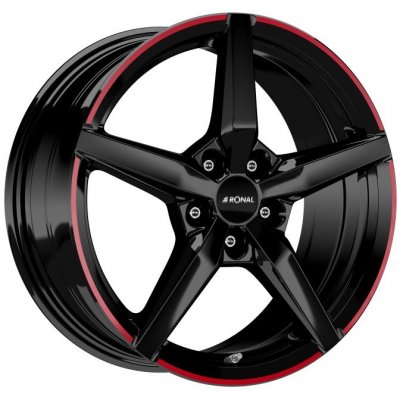 Ronal r69 7,5x17 5x112 ET46 jetblack red rim – Sleviste.cz