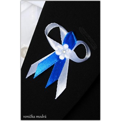 Svatební mašlička malá, laděná do bílo modré barvy – Zboží Mobilmania