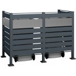 Westmann kovový kryt na popelnice Planum 2 x 240 l antracitová směs 170 x 90 x 120 cm – Hledejceny.cz