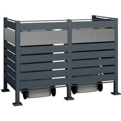 Westmann kovový kryt na popelnice Planum 2 x 240 l antracitová směs 170 x 90 x 120 cm – Hledejceny.cz