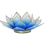 Milujeme Kameny Svícen – lotosový květ – modro-bílý – velký – Sleviste.cz