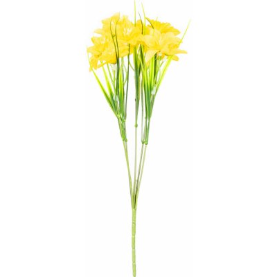 Umělá kytice Narcis s 15 květy, žlutá, 32 cm – Zbozi.Blesk.cz