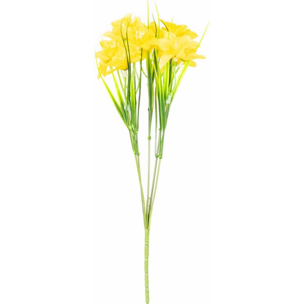 Květina Umělá kytice Narcis s 15 květy, žlutá, 32 cm
