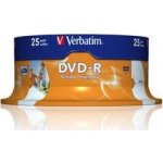 Verbatim DVD-R 4,7GB 16x, spindle, 25ks (43538) – Zboží Mobilmania