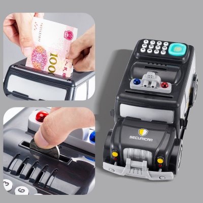 Dětská kasička auto Security car s heslem a otiskem prstu – Zboží Mobilmania