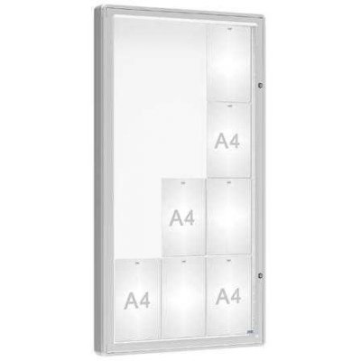 PROCITY Venkovní vitrína model 2000, 12 x A4, plexi, elox – Zboží Živě