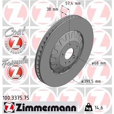 Brzdový kotouč ZIMMERMANN 100.3375.75 – Zboží Mobilmania