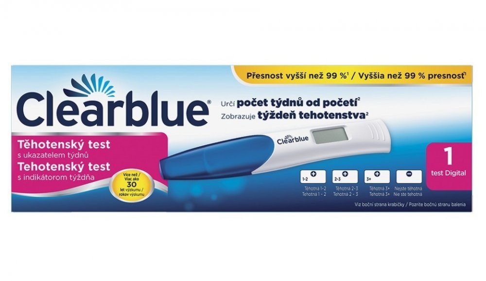 Clearblue digitální těhotenský test s ukazatelem týdnů 1 ks – Zboží Dáma