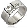 Prsteny Šperky eshop ocelový prsten srdce v rukách zoubky řetízek J7.6