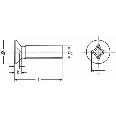 šroub M6x35 A2 NEREZ zápustná hlava křížová drážka DIN 965-PH – Zboží Mobilmania