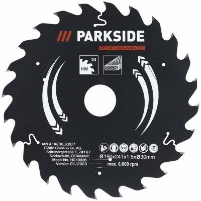 PARKSIDE Pilový kotouč 190 mm 24 zubů PKSBP 19024 A1 – Zboží Dáma