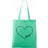 Nákupní taška a košík Adler/Malfini Handy Love You světle zelená černý motiv