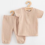 New Baby Kojenecká mušelínová souprava tričko a kalhoty beige – Zboží Dáma