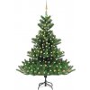 Vánoční stromek vidaXL Umělý vánoční stromek normandská jedle LED a koule zelený 240cm