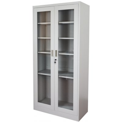 ZLKL Kancelářská kovová skříň se skleněnými dveřmi 1850 x 900 x 400 mm – Zboží Dáma