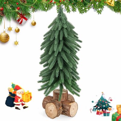 GIANTEX 40 cm umělý vánoční stromek malý, mini jedle stolní dekorace stromek s masivním dřevěným podstavcem, vánoční stromek vánoční stromek, umělá jedle 200 větví PE jehličí zelená pro domácí kancelá – Zbozi.Blesk.cz