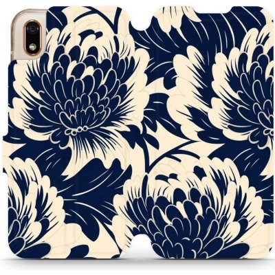 Mobiwear - Huawei Y5 2019 / Honor 8S - VA40S Modré a béžové květy – Zboží Mobilmania