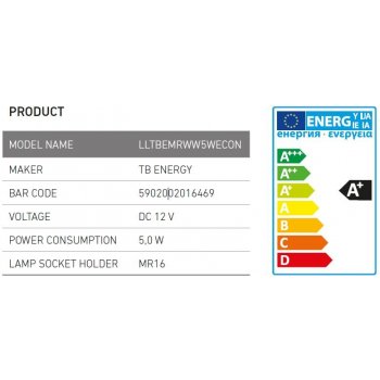 TB Energy LED žárovka MR16 12V 5 W Teplá bílá