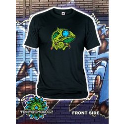 Teknoshop Chameleon tekno tričko s potiskem pánské černé