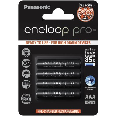 Panasonic Eneloop Pro AAA 930 mAh 4 ks BK-4HCDE-4BE – Zbozi.Blesk.cz