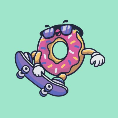 Vymalujsisam.cz Malování podle čísel Donut na skateboardu – Zboží Mobilmania