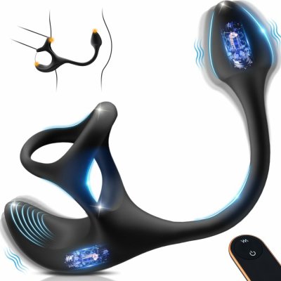 SuperLove Prostate & Balls Anal Lock Ultimate Stimulator with Remote Black – Zboží Mobilmania