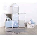 Atmosphera for kids Skříň se zásuvkami regál knihovna police na drobnosti 94,5x32x109 cm modrá barva – Zboží Dáma