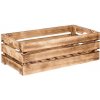 Úložný box ČistéDřevo Opálená dřevěná bedýnka 60 x 30 x 20 cm