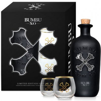 Bumbu Rum XO 40% 0,7l + 2 skleničky (dárkové balení 2 sklenice)