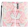 Pouzdro a kryt na mobilní telefon Samsung PROTEMIO 71941 ART Peněženkový kryt pro Samsung Galaxy A55 5G PINK MARBLE