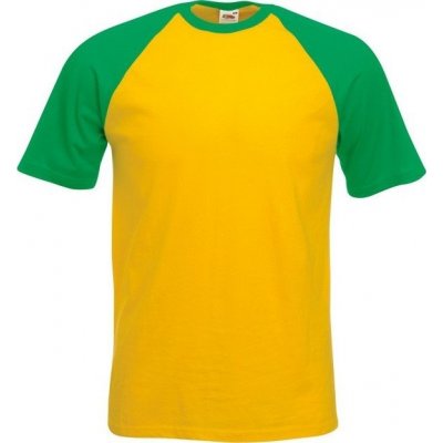 Fruit of the Loom tričko Baseball s krátkým rukávem 165 g/m žlutá slunečnicová zelená výrazná F295