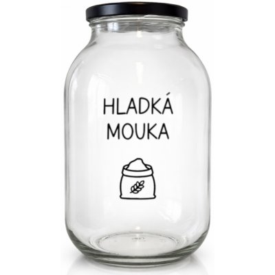 Úklid pro klid Sklenice na hladkou mouku písmo tiskací 2 l – Zboží Dáma