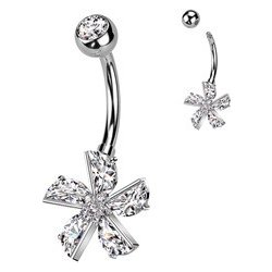 Šperky4U piercing do pupíku kytička WP0060-C