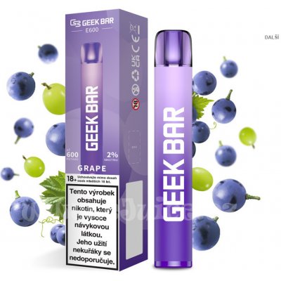 Geek Bar E600 Grape 20 mg 600 potáhnutí 1 ks