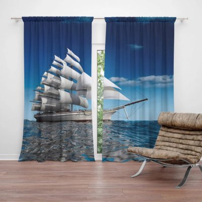 Závěsy Loď: 2 ks - 140x250 cm - Sablio – Hledejceny.cz