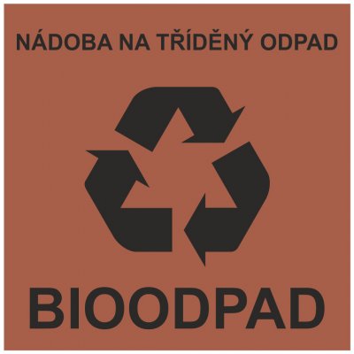 Nádoba na tříděný odpad - bioodpad samolepící vinylová fólie 100 x 100 mm – Zboží Dáma