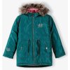Dětská bunda 5.10.15. dívčí zimní delší bunda s kožešinkou zelená