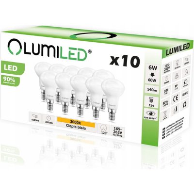 Lumiled 10x LED žárovka E14 REFLECTOR R50 6W 3000K