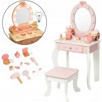 Milly mally dřevěný toaletní stolek pro děti s LED osvětlením a stoličkou Elly Pink – Zbozi.Blesk.cz