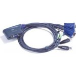 Aten CS-22U Datový přepínač 2-port KVM USB mini, 1m kabely, DO – Zbozi.Blesk.cz