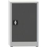 Kovona, Dílenská policová skříň na nářadí, 1 police, svařovaná, 508 x 500 x 800 mm, šedá / tmavě šedá – Sleviste.cz