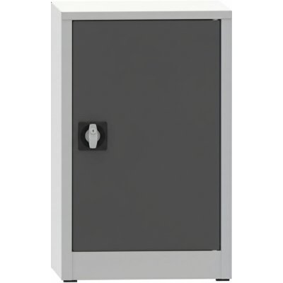 Kovona, Dílenská policová skříň na nářadí, 1 police, svařovaná, 508 x 500 x 800 mm, šedá / tmavě šedá – Sleviste.cz