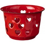 Ib Laursen Smaltovaný svícínek Hearts Red, červená barva, smalt – Zboží Dáma