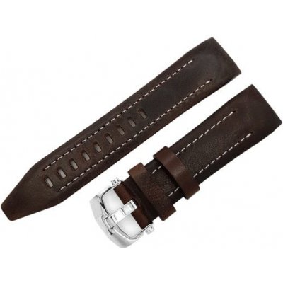 Vostok Europe Kožený řemínek hnědý/bílé prošití – Sleviste.cz