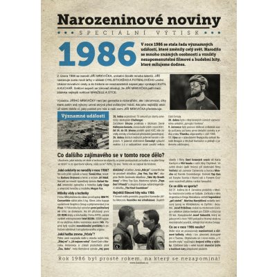 Narozeninové noviny 1986 s vlastní fotografií a textem S fotografií a textem – Sleviste.cz