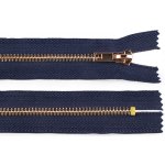 Kovový zip No 5 délka 16 cm (jeansový) - tmavě modrý/zlatý – Hledejceny.cz