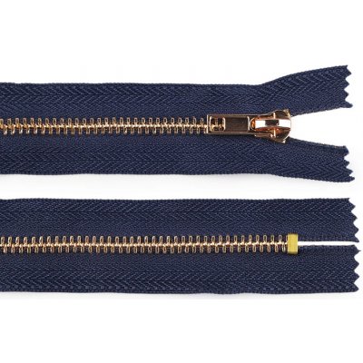 Kovový zip No 5 délka 16 cm (jeansový) - tmavě modrý/zlatý – Hledejceny.cz