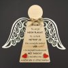 Vánoční dekorace Amadea Dřevěný anděl stojící s křídly a motivačním textem masivní dřevo 18 x 15 cm