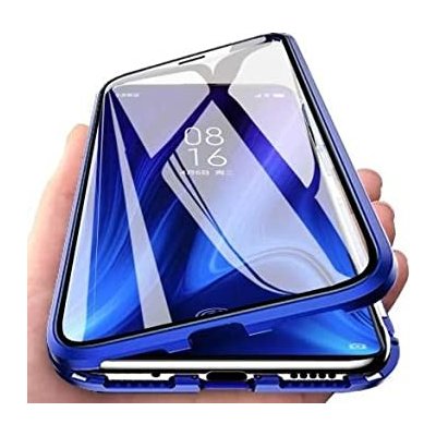 Pouzdro Beweare Magnetické oboustranné s tvrzeným sklem na iPhone X / iPhone XS - modré