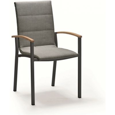 Stern Stohovatelné polstrované Mick Stern 62x55x96 cm rám lakovaný hliník Greige výplet Sesame light područky teak – Hledejceny.cz